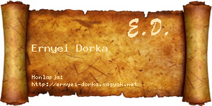 Ernyei Dorka névjegykártya